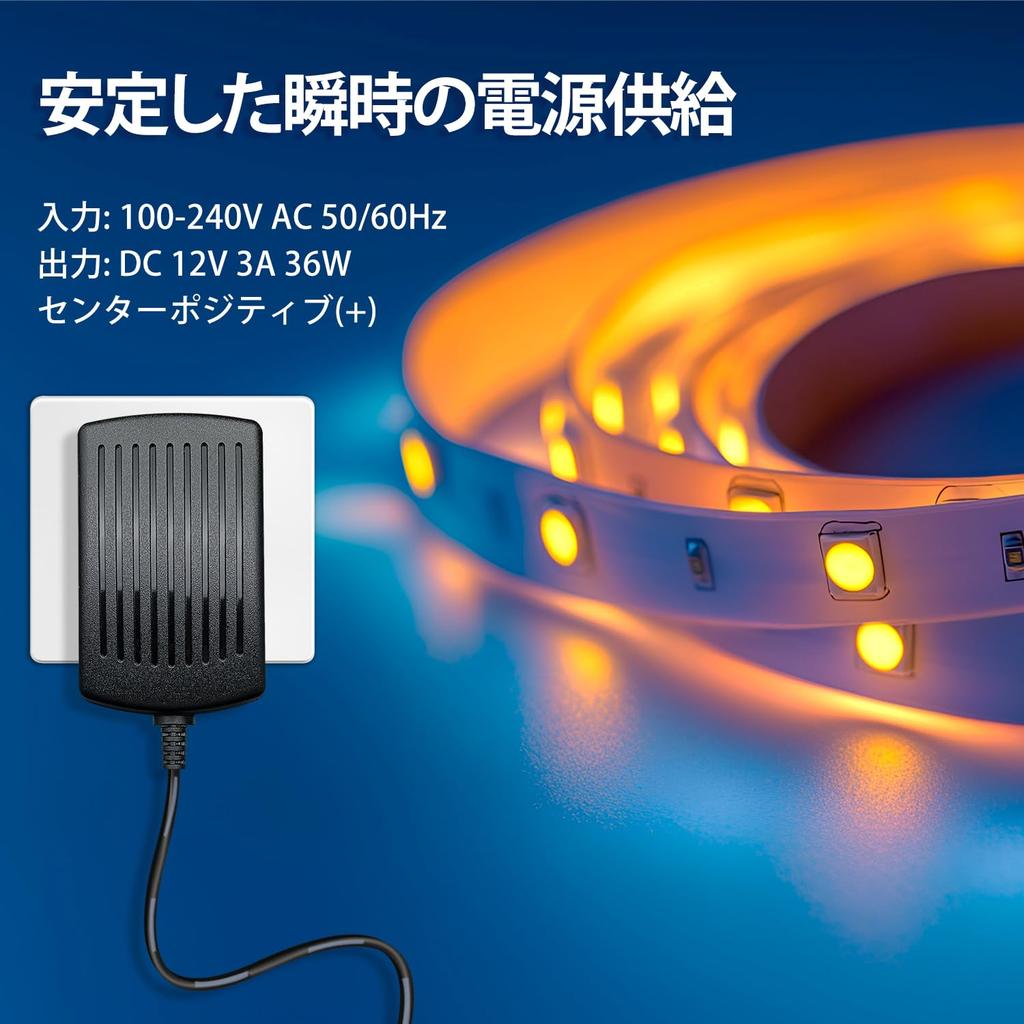 Сертифицированный ANLINK 12V Питание AC к DC 12V 36W Настенный блок питания Стабильное и гибкое использование с длинным кабелем 20AWG [Продукт PSE] Адаптер 3A/3000mA, 100-240V