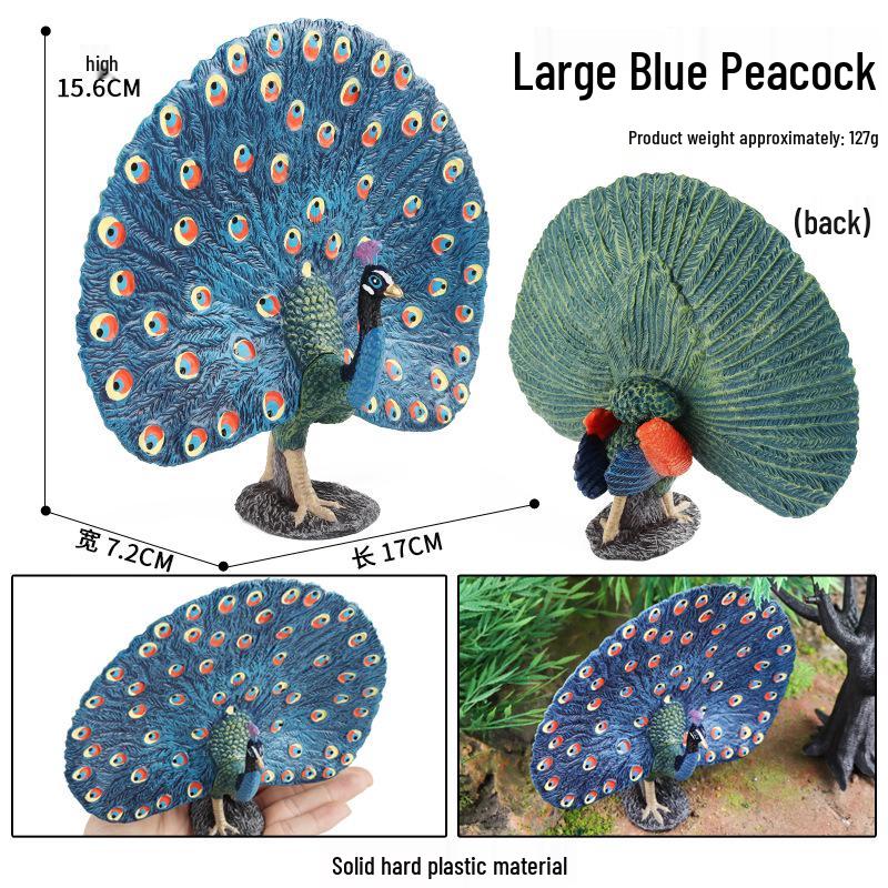Wild Animal Simulation: Flying Parrot & Peacock Model Toy Ornament for Kids