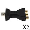 4xUSB штекер на 3 RCA гнезда Аудио-видео адаптер AV-конвертер Кабель для HDTV ТВ, черный, 2 шт.