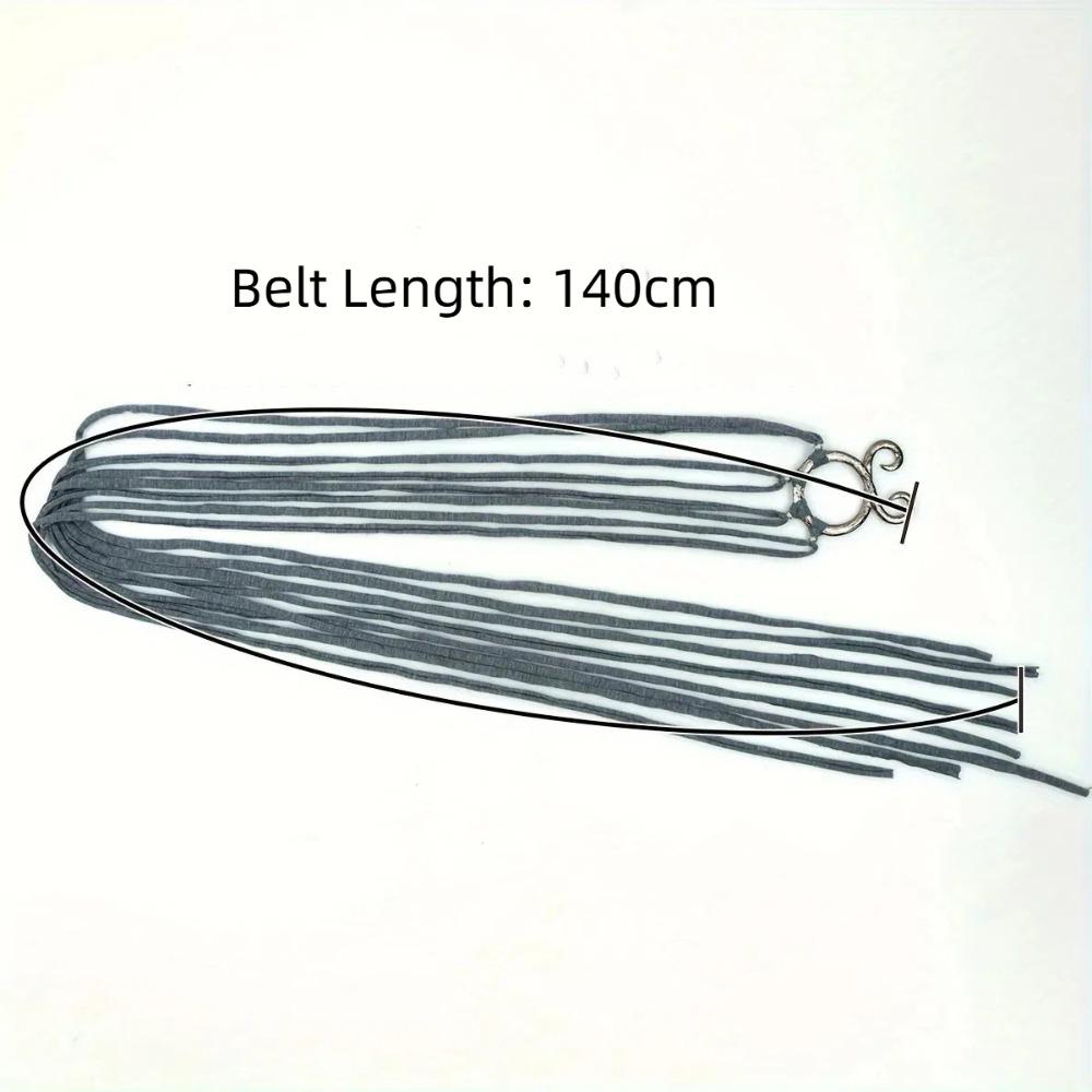 Металлический пояс в скандинавском стиле с длинным узлом из веревки, нерегулярная пряжка на талии, поясная цепочка с крестом тролля, декоративный пояс, шаманский языческий