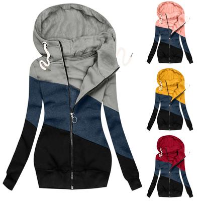 Женская зимняя повседневная цветная куртка на молнии, толстовка с длинным рукавом, пальто