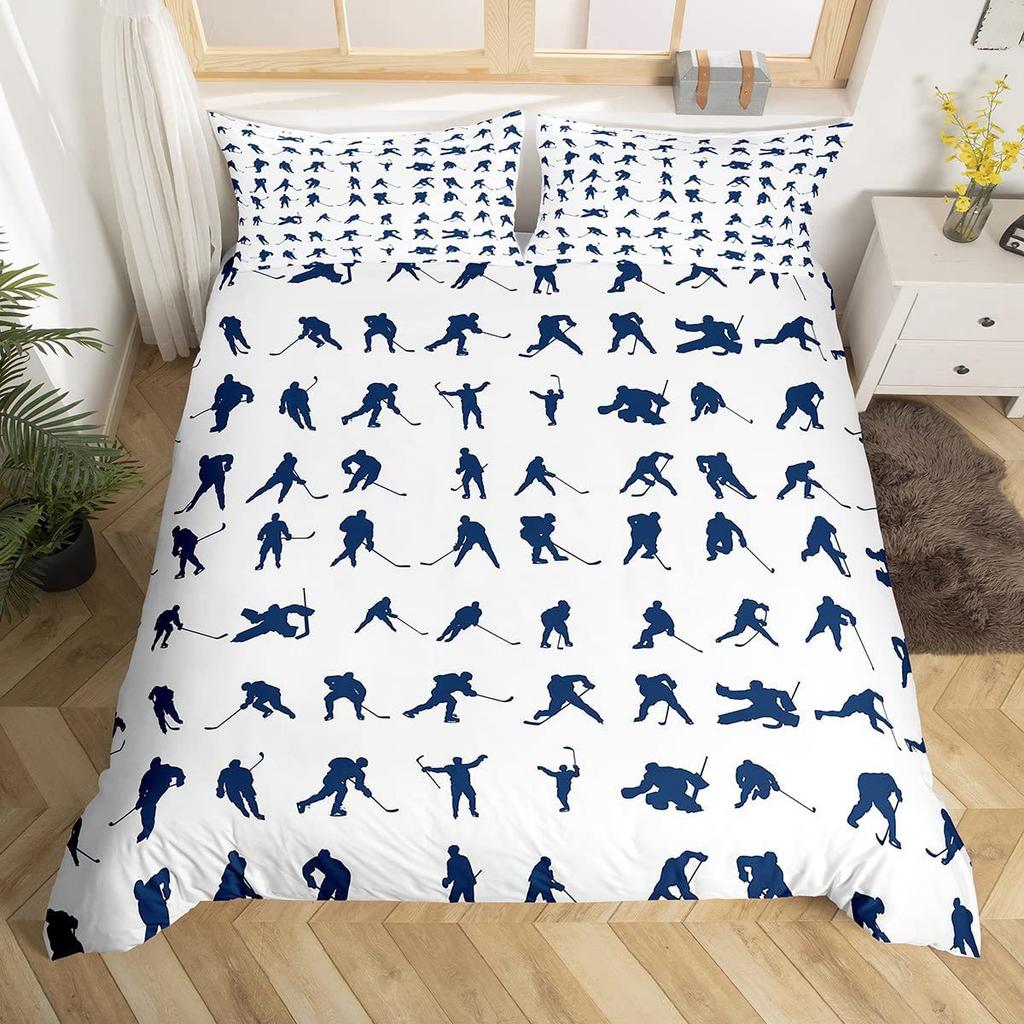 Ice Hockey 3D Digital Printing Quilt Cover Home Textile Three-Piece Three-Piece Set