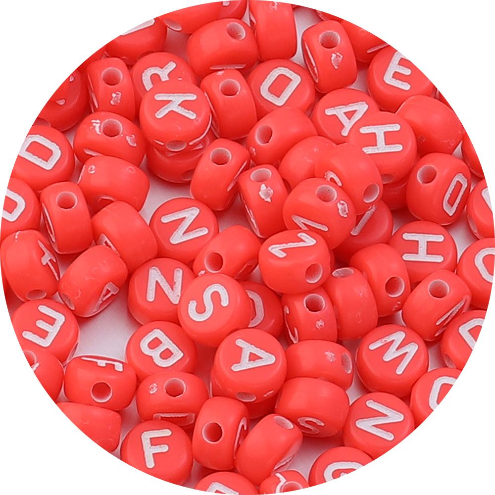100Pcs 7mm Acrylic Alphabet Beads Colored Loose Spacer Flat Round Letter Beads For DIY Bracelet Earrings Accessories Wholesale
