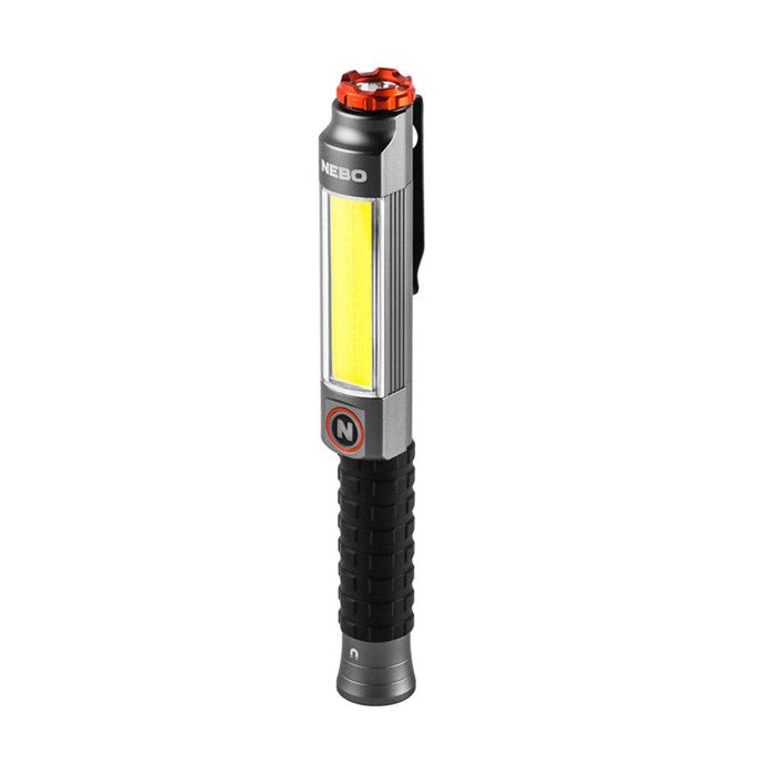 NEBO Big Larry Light de work de 3, torche de 600 lumens con light de work COB, base magnétique de clip de poche pour un éclairage