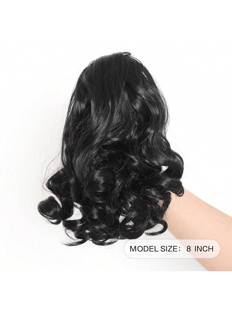 Синтетический парик для наращивания волос «конский хвост» 8 дюймов, короткий, вьющийся, волнистый, регулируемый, с завязками, накладной хвост для женщин, ежедневное использование