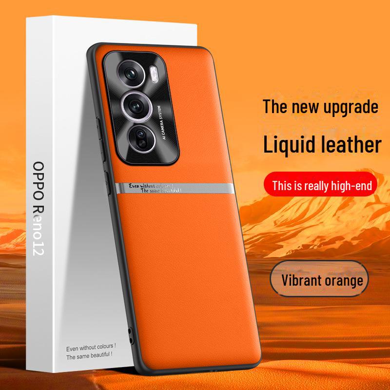 Чехол Liquid Leather Anti-Fall для мобильного телефона Oppo Reno12