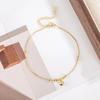 Women Anklet Beads Little Bell Decor Solid Color Lobster Clip Adjustable
