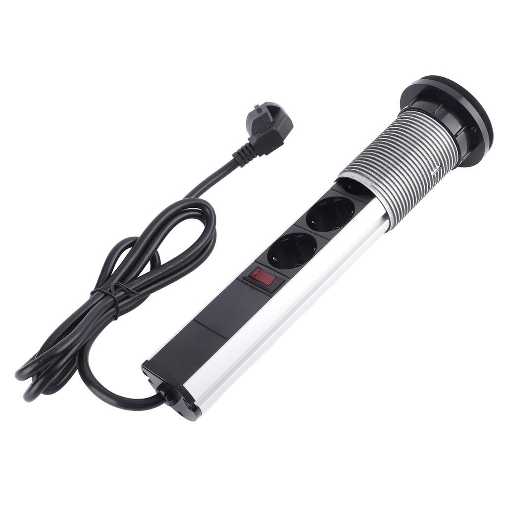 Выдвижная розетка с 3 вилками европейского стандарта и USB-розеткой из алюминиевого сплава, встроенной в столешницу, розеткой переменного тока