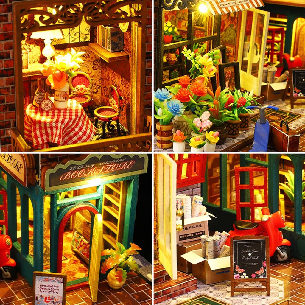 Spilay DIY Деревянный миниатюрный кукольный домик ручной работы Набор для начинающих Светодиодная пылезащитная музыкальная шкатулка 3D головоломка игрушка для влюбленных Рождественский подарок для возраста 14 лет