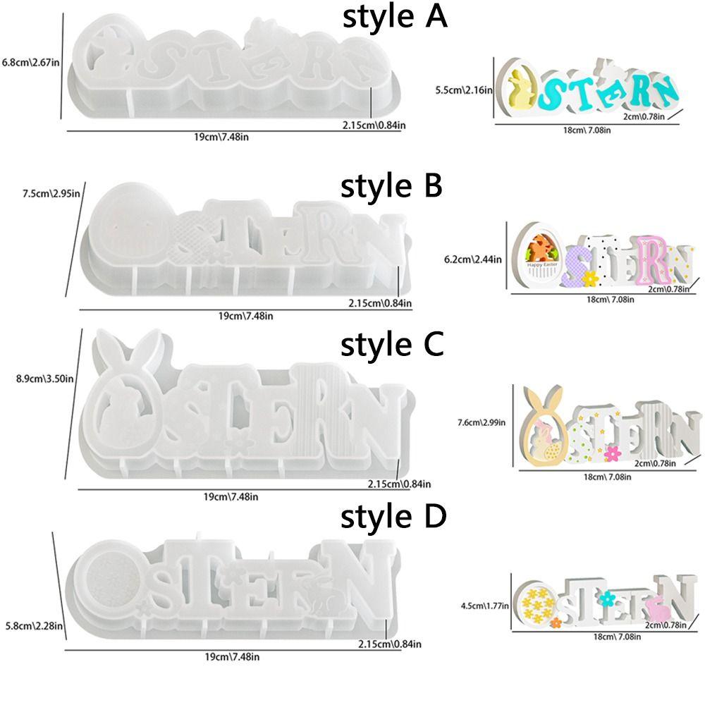 Non-Stick Easter Letter Ornament Flexible Bunny Egg Mold Rabbit Cement Mold  Holiday Ornament