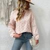 Women's Fashion Casual Polka Dot Print Long Sleeve V-Neck Blouses & Shirts