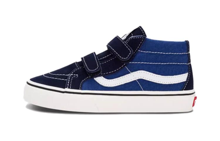 Vans SK8 Comfortable Mid top Kids' Skateboarding Shoes Black Blue Children Aged 3 7 Years Old VN0A38HHQXI