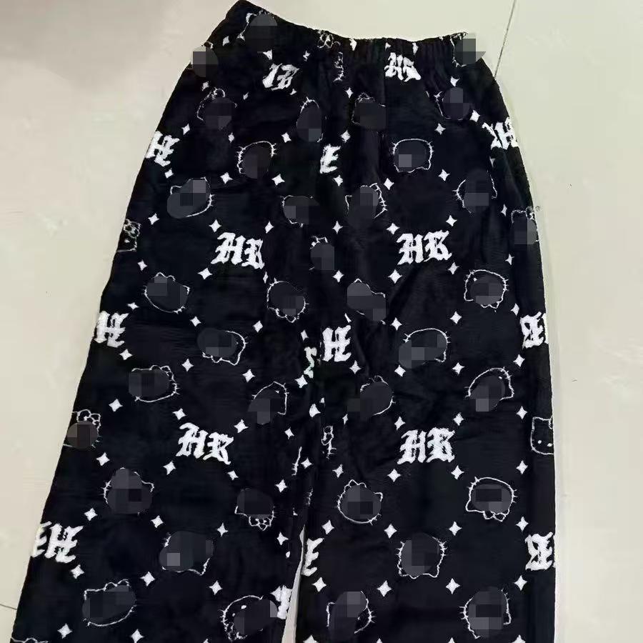 Вельветовые фланелевые рождественские пижамные штаны для дома и улицы