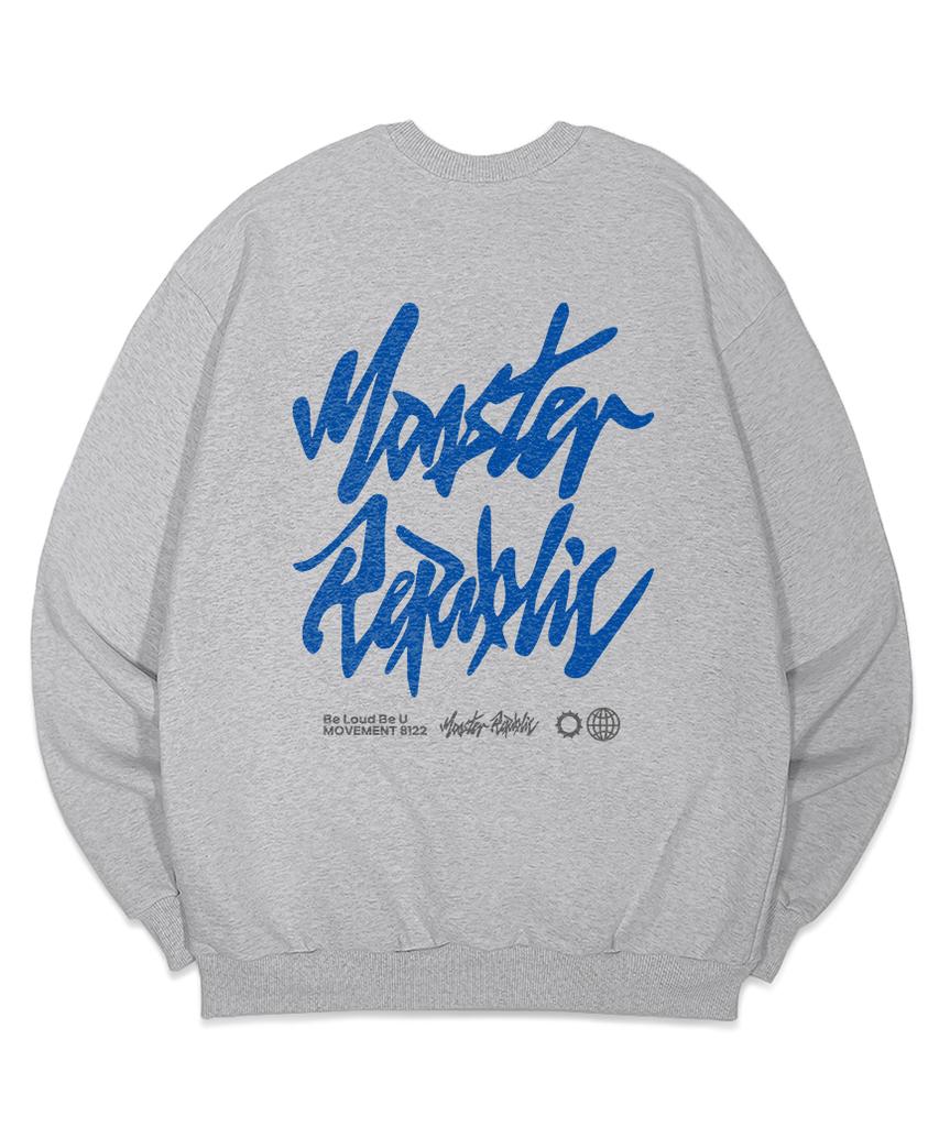 MONSTER REPUBLIC Authentic Logo Blue Sweatshirt Gray_8122