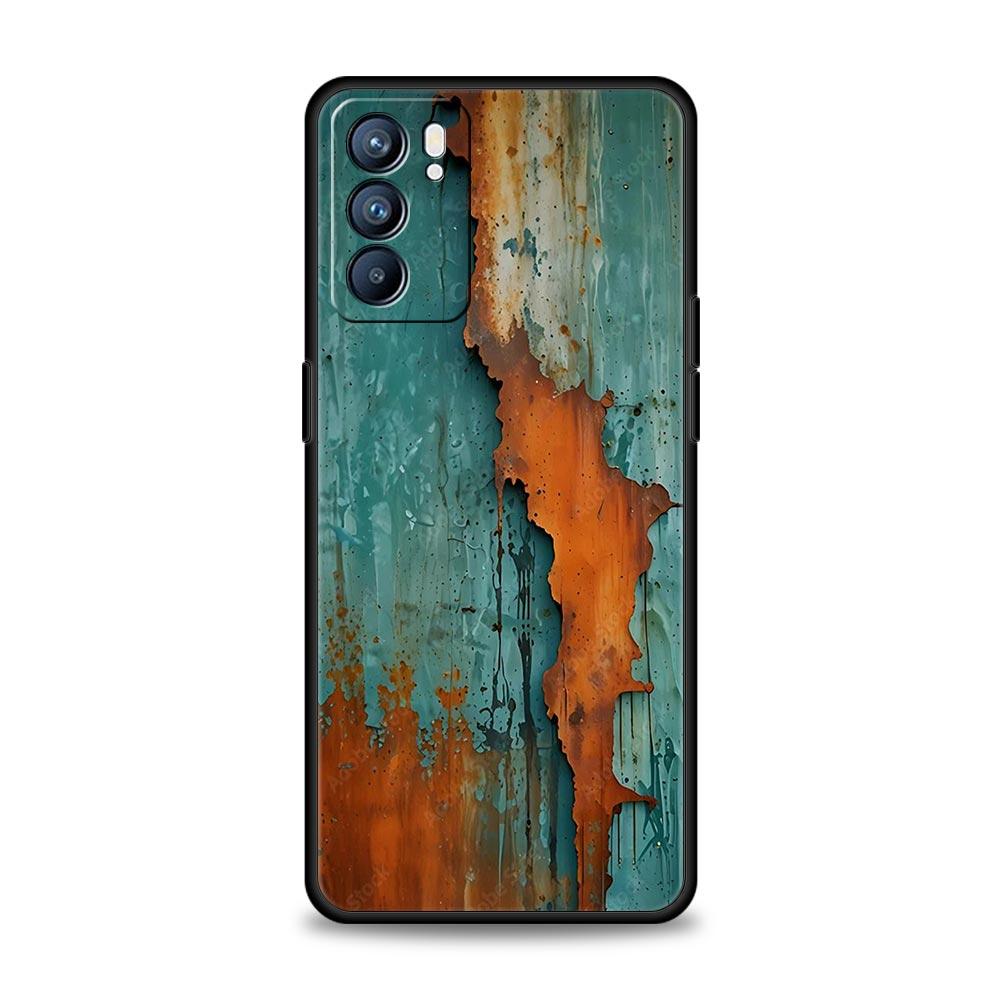Винтажный индустриальный стиль Ржавый чехол для телефона Для Oppo Reno 13 12 11 10 7 F Find X5 X6 A98 A80 A79 A78 A57 A54 A31 A17 Pro Мягкий ТПУ