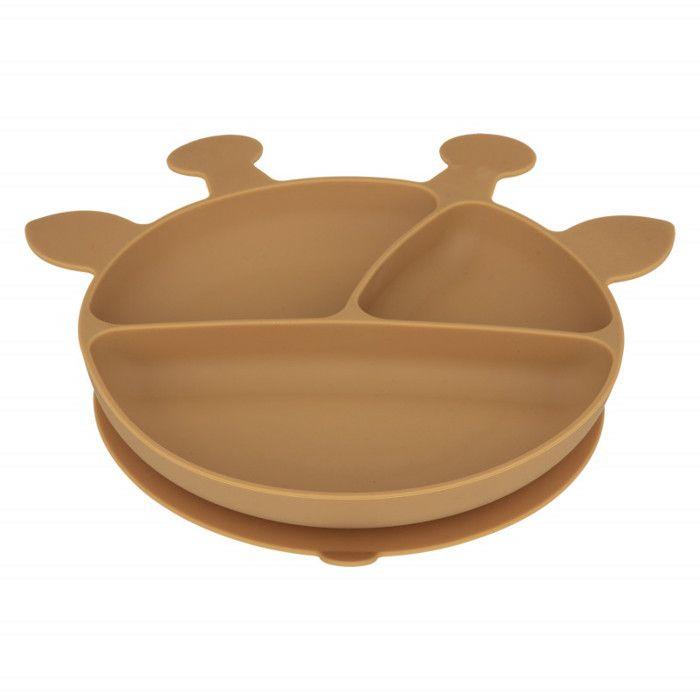 Ensemble 4 pièces repas silicone "Girafe" pour bébé Atmosphera - -
