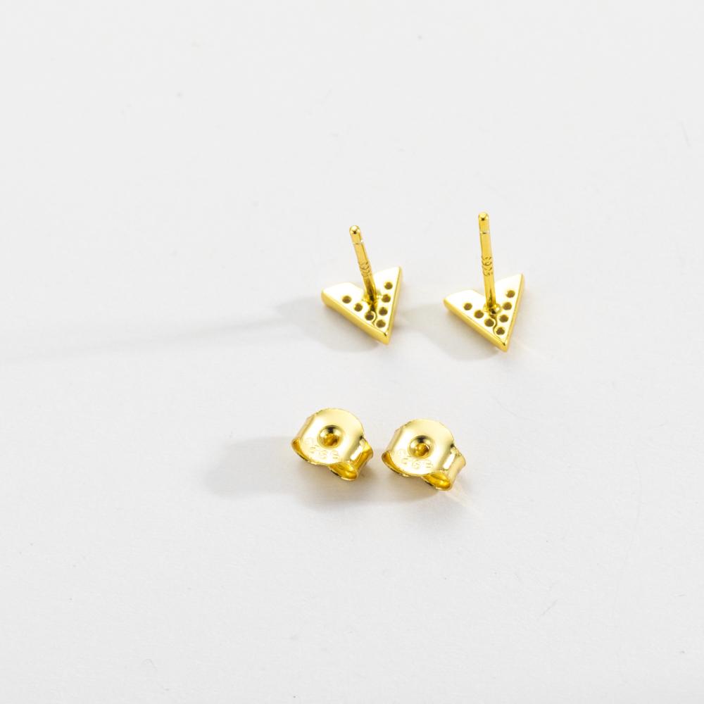 ANDYWEN Серьги-гвоздики из стерлингового серебра 925 пробы, золото, V, циркон, CZ, зажимы для пирсинга, женские роскошные ювелирные изделия, 2023, хрустальные драгоценности