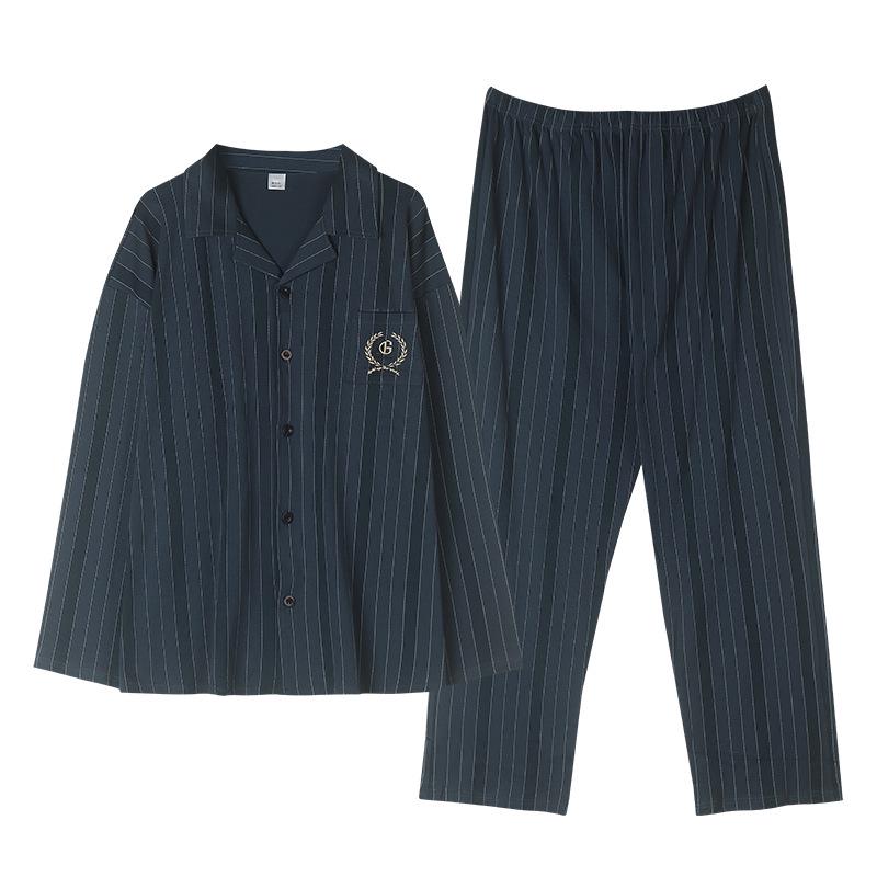 Meijiyunqiu Мужская пижама больших размеров из хлопка в полоску
