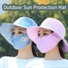 Wide Brim Sunscreen Cap Anti-uv Women's Ponytail Hat Fisherman Hat  Agricultural Work