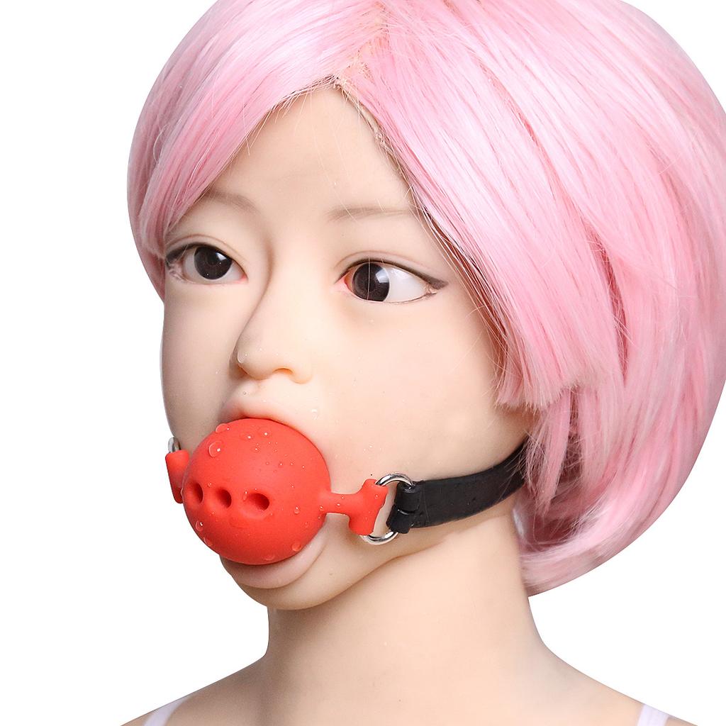 SM gag sex ball with hole soft rubber gag large, medium and small full silicone gag export source sex gag