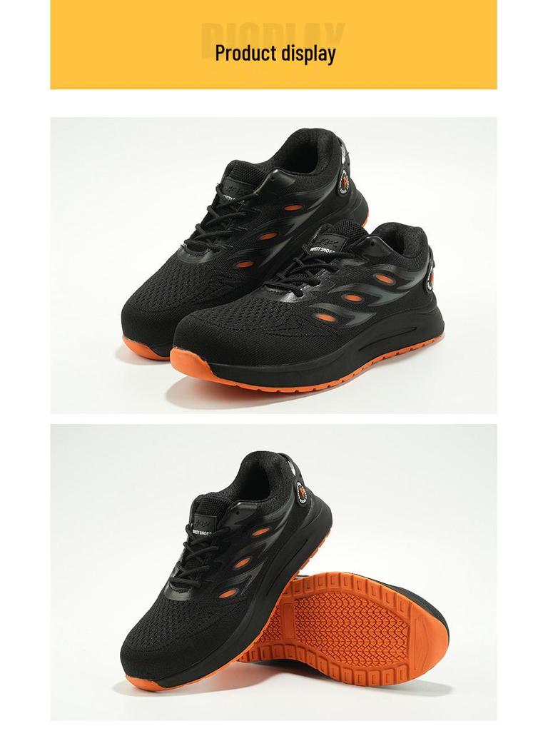 Мужская защитная обувь - Защита от ударов, Защита от проколов, Прочная кевларовая межподошва, Сетчатый верх Fly-Knit с пластиковым подноском