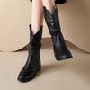 Женские ботильоны на плоской подошве Новые плиссированные туфли для вечеринок Дизайнерские 2025 Зимние готические элегантные челси Зимние ботинки Бренд Botas Mujer