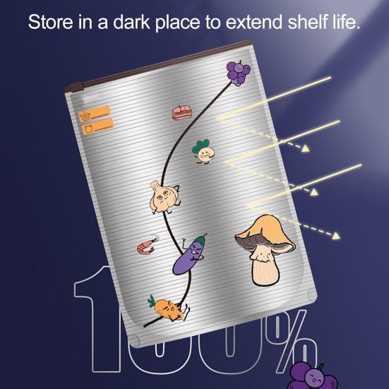 Yousheng 10Pcs Aluminum Foil Sealable Bags Resealable Stand Up Freezer Bags Reusable Vacuum Zipper Pouches with Label for Vegetable Fruit Meat