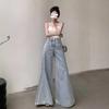 Women's High-Waist Light Wide-Leg Jeans - Spring/Autumn 2024 Collection