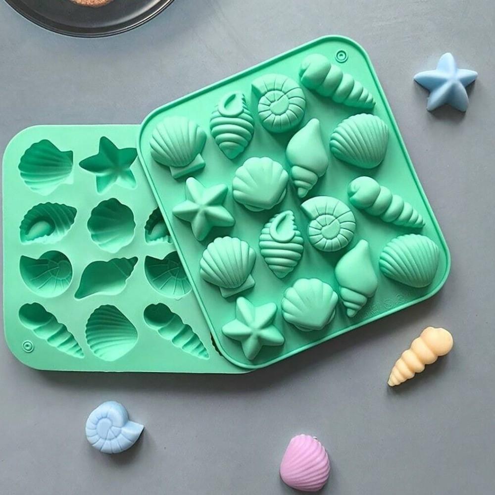 Conch 3D Shell Mold 16 Cavity Ice Cube Tray Ocean Themed Cake Decor Mold Household