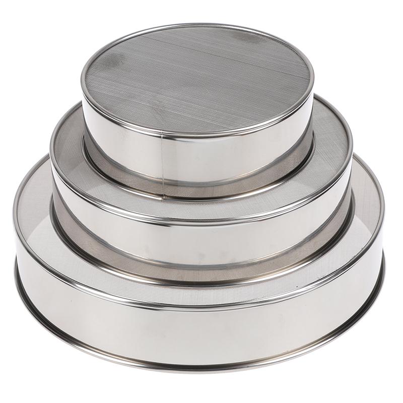 Практичные три типа сито для муки из нержавеющей стали, круглое сито для выпечки, сито для сахарного порошка