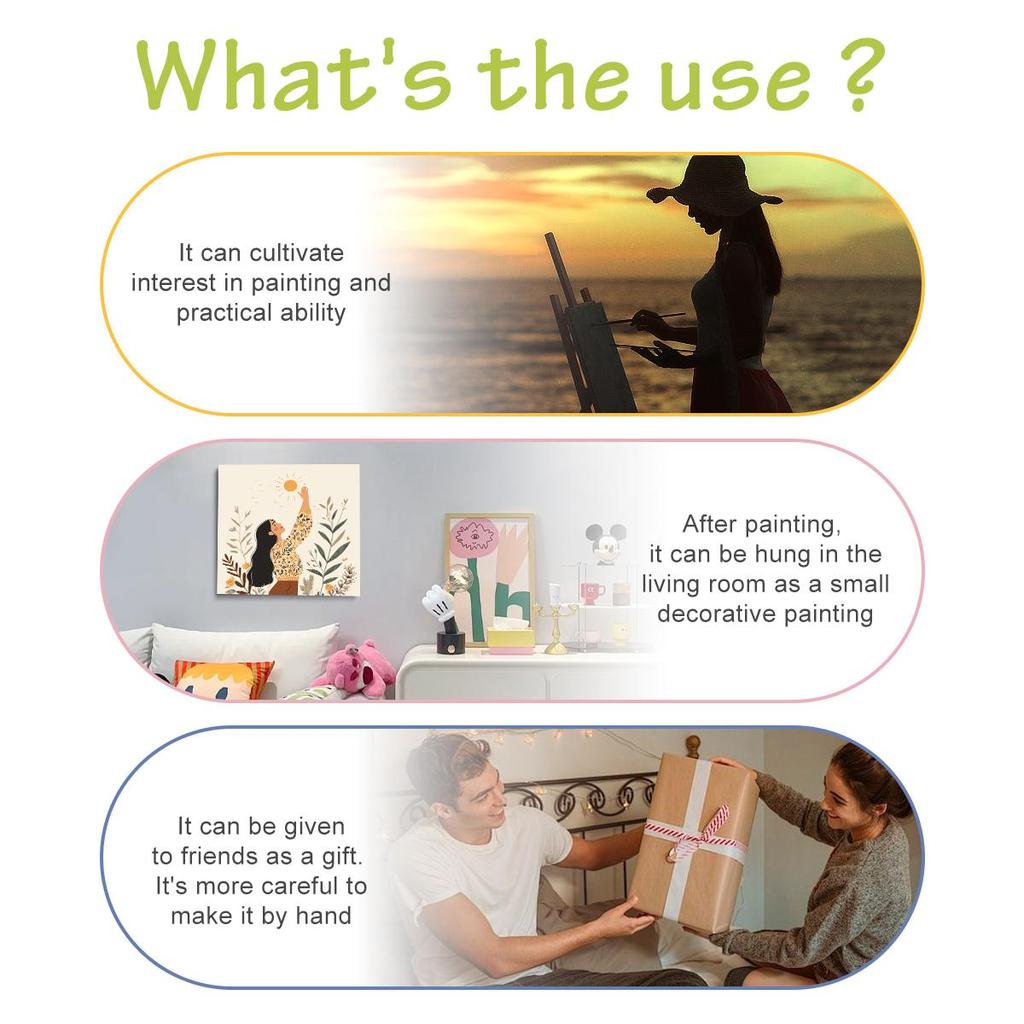 RUOPOTY Framed Diy Paint By Numbers Beginner Kits Cartoon Picture Women Handicrafts Easy To Paint On Canvas For Diy Gift