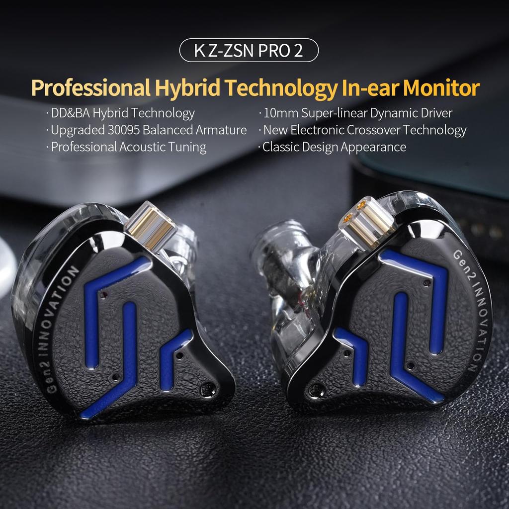 Yinyoo Canal Наушники Проводные Наушники KZ ZSN Pro2 Гибридные Наушники Мониторные Китайские Наушники Игровые Проводные Наушники Совместимые DD&BA Re-кабель (нет