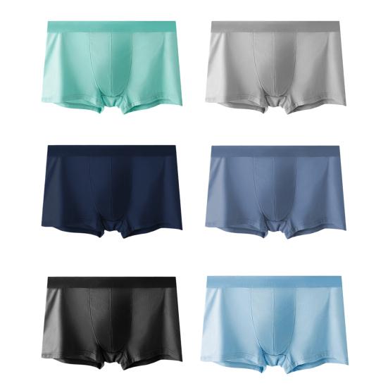Мужское нижнее белье боксеры Эластичный дизайн со средней посадкой Однотонные шорты трусы U-выпуклые Тонкие мягкие трусики Повседневная носка