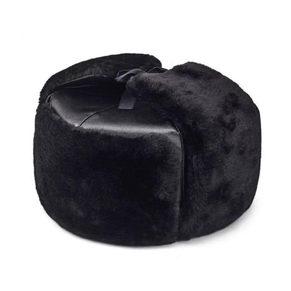 Уличная толстая шапка-бомбер, теплая ветрозащитная ушанка, меховая шапка, защита ушей, повседневный чепчик с ушками для мужчин и женщин