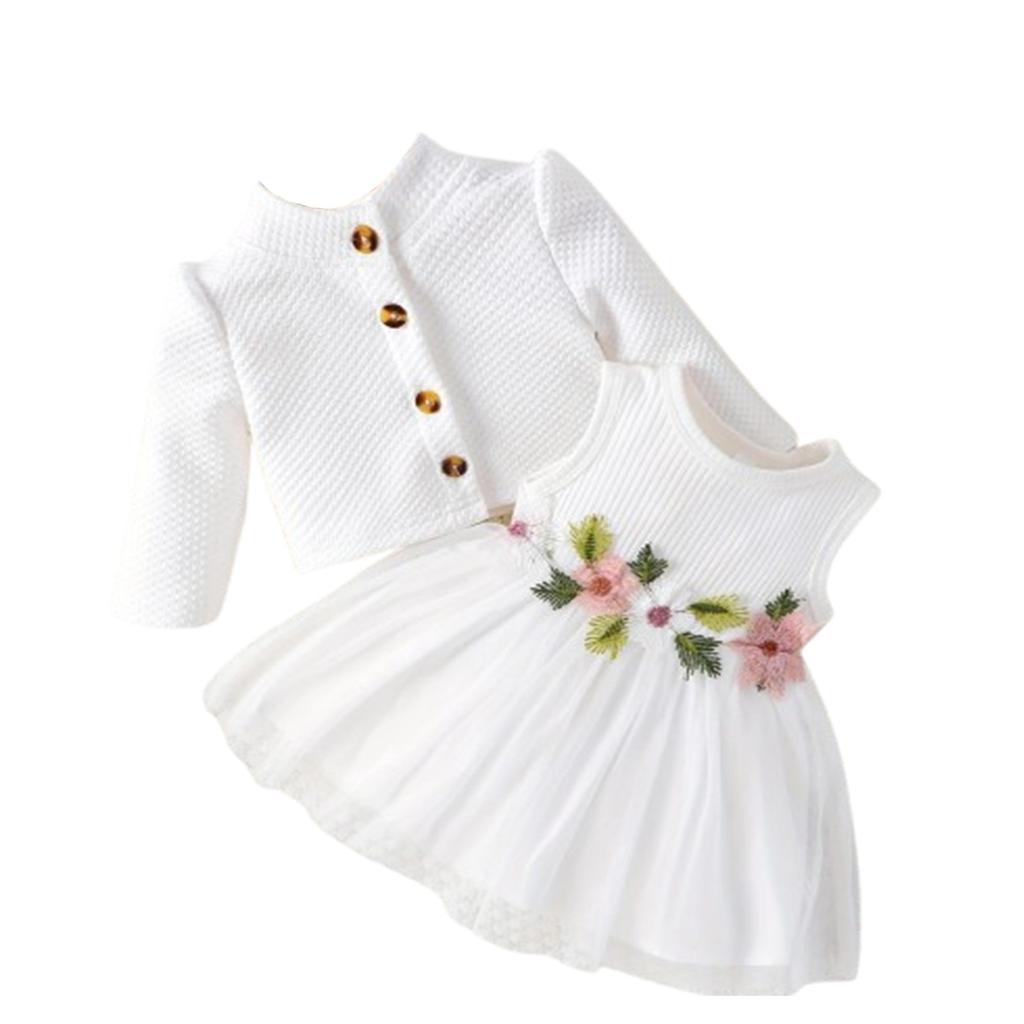 Детская одежда осенне-зимний стиль детское милое сетчатое платье с аппликацией однотонное клетчатое пальто комплект из двух предметов