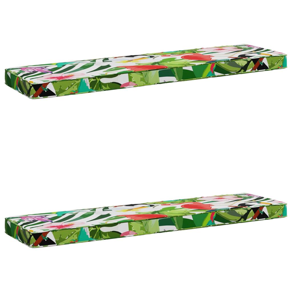 2 piece Bench Cushions VUGHT 2 pcs 100percent Polyester Multicolor
