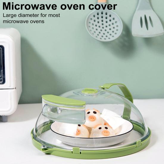 Food Cover with Water Steamer Integrated Handle Splatter Guard Plate Covers Kitchen Gadgets Accessories