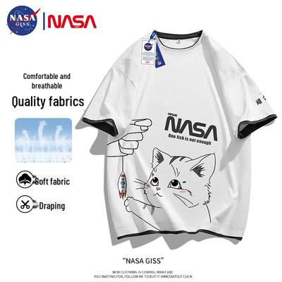 Мужская футболка NASA GISS с мультяшным принтом, имитация двух предметов