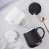 Простая кружка с крышкой и ложкой Керамическая чашка Чашка для воды в гостиничном номере Подарок на открытие подарочная коробка Кофейная чашка