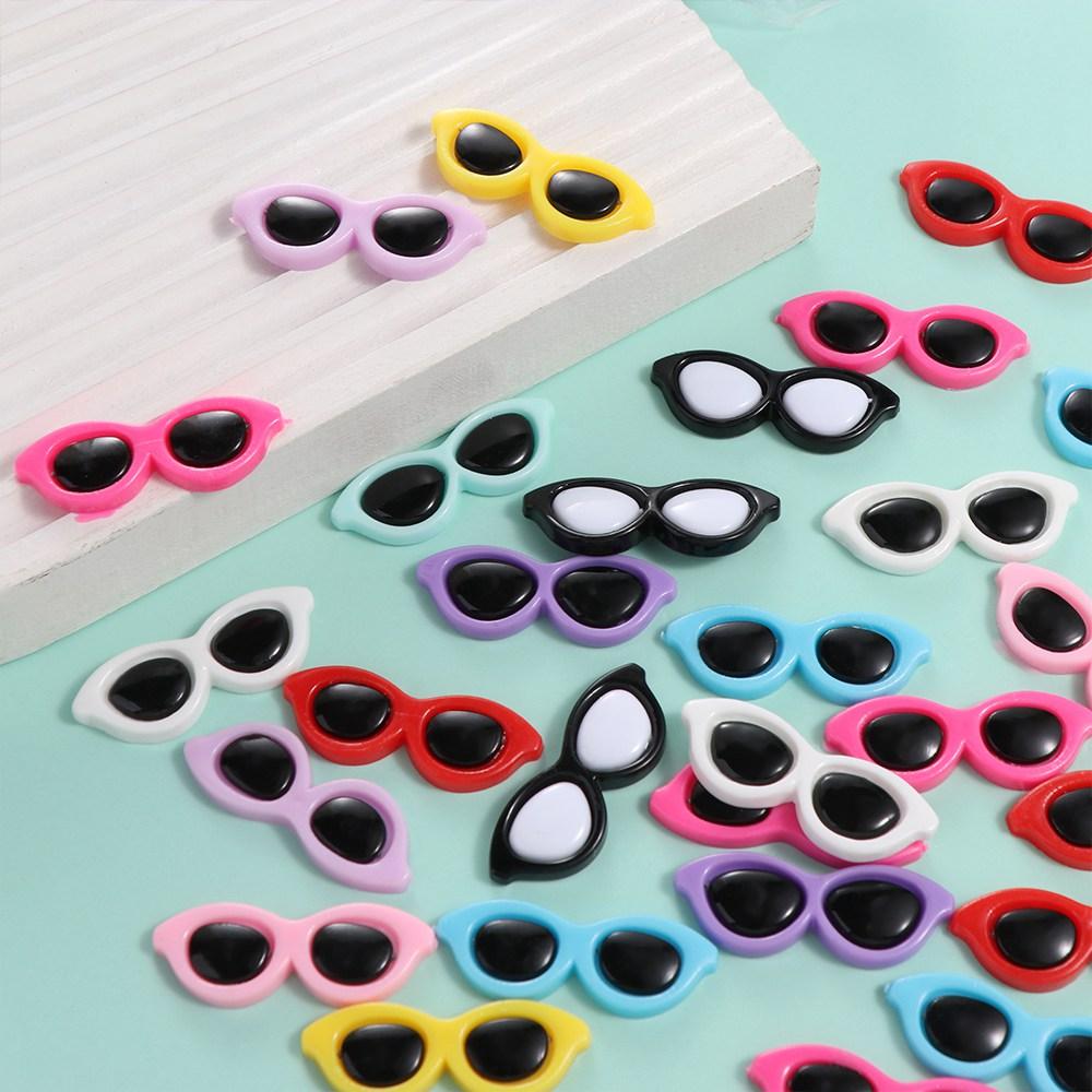 50pcs Flat Back Resin Mini Sunglasses Heart-Shaped Simulation Toy Kawaii Resin Ornaments Scrapbook