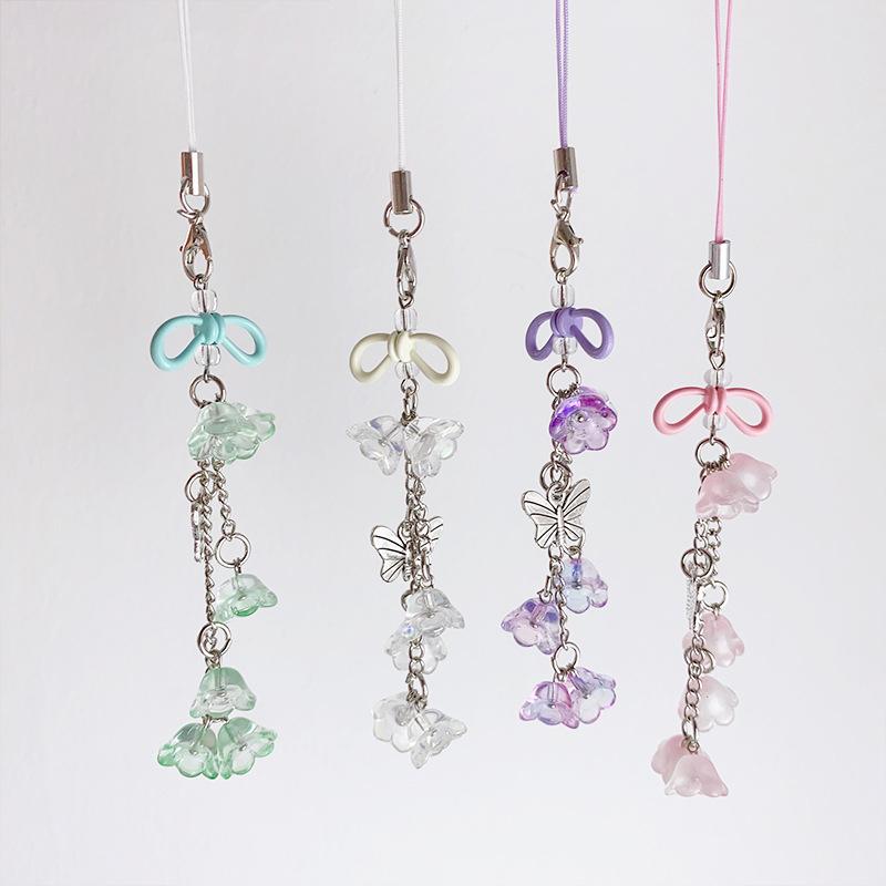 Модный кулон с кисточкой в виде бабочки в виде ландыша, милый брелок для мобильного телефона, ремешок для сумки, украшения, подарки