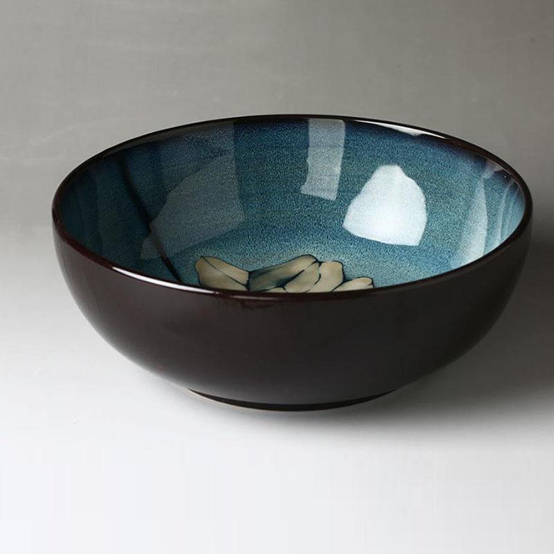 Large Bowl of Soup Bowl Noodle Bowl Nordic Creative Household Tableware Ceramic Bowl Large Rice Bowl Soup Pot