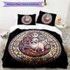 Royal Cat Kingdom Pattern Bedding,Quilt Set Quilt Cover Pillowcase Home Birthday Gift (1*duvet cover+2*pillowcase,without core)