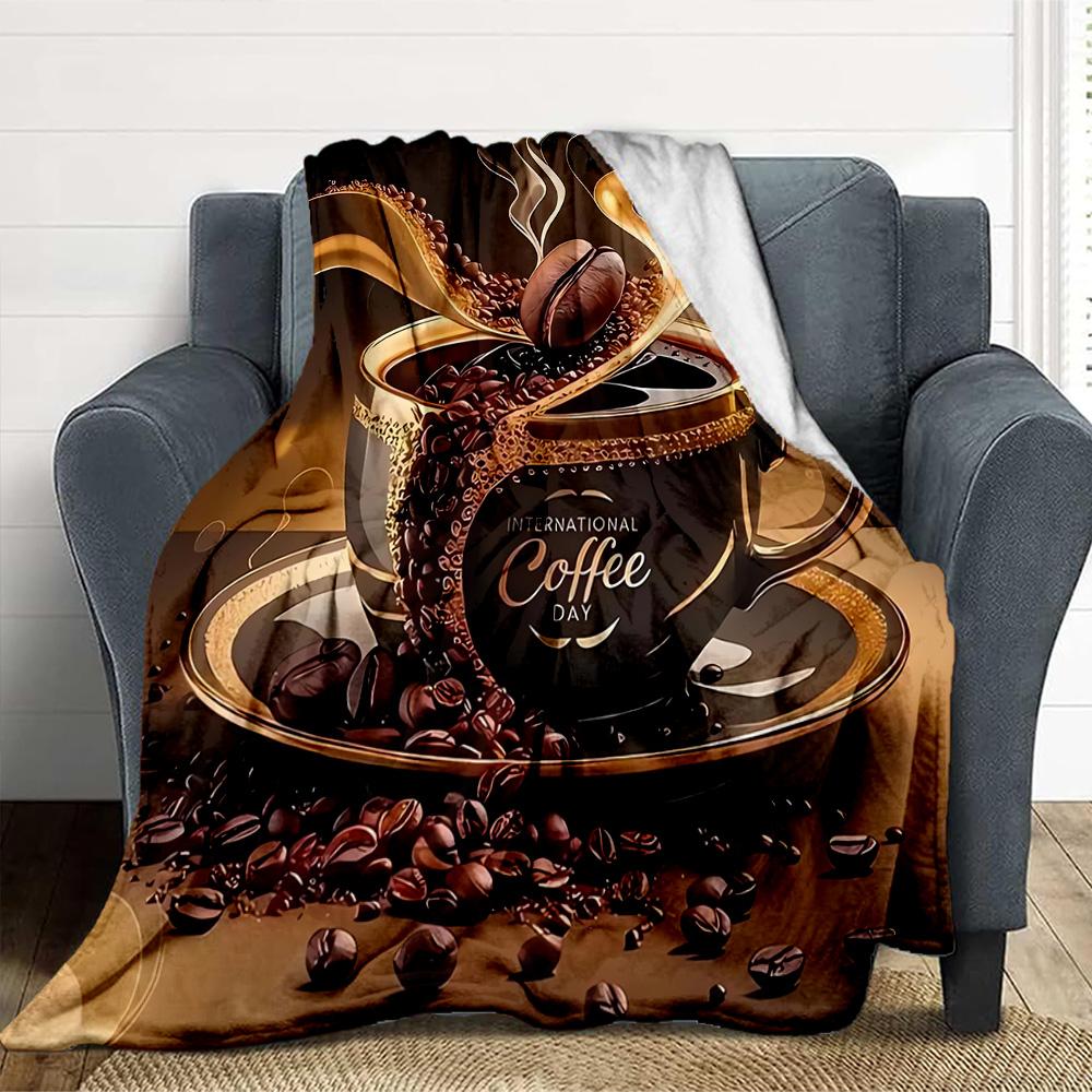 Coffee Day Flannel Blanket Throw Blanket Soft Warm Sofa Bed Camping home Decor Unique Christmas Gift C9261228
