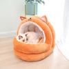 New L-shaped Semi-open Pet Nest Plus Velvet and Thickened Shiba Inu Shape Cat Nest for Small and Medium-sized Dogs