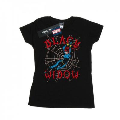 Женская/дамская хлопковая футболка Black Widow Web