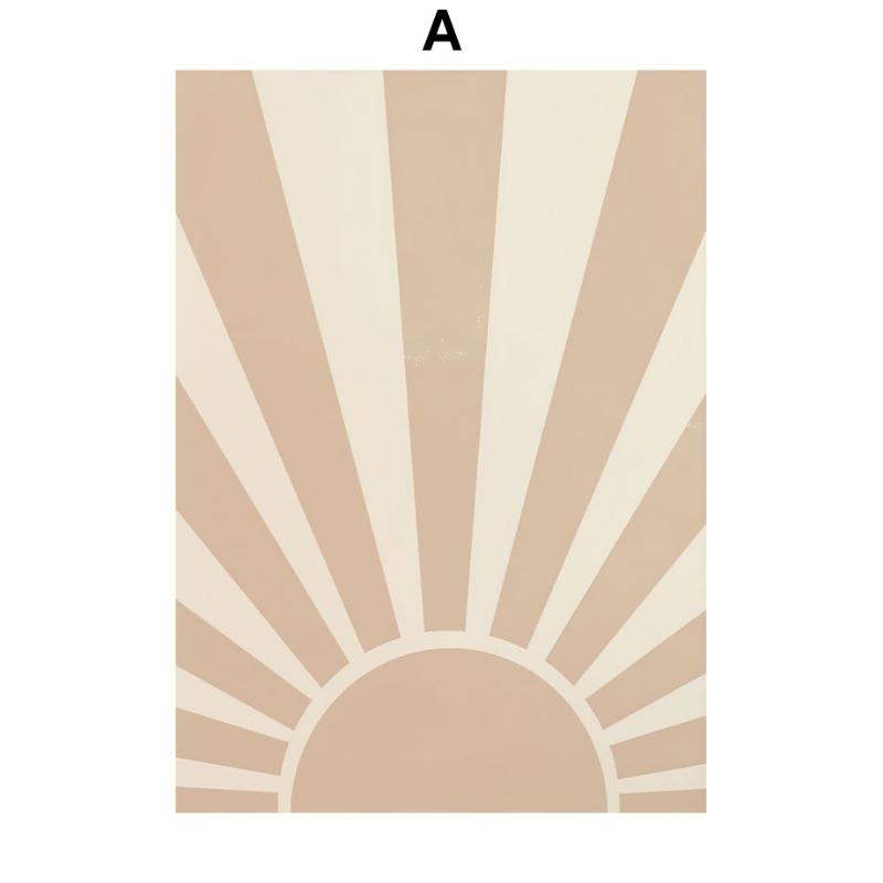 Абстракция Матисс Солнце Линии Геометрия Настенная живопись Холст Картина Бохо Бежевый Плакаты Печать Картины Декор интерьера гостиной