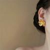 Преувеличенные металлические серьги-цветы Новые элегантные серьги-пусеты в виде гладких цветов для женщин, девушек, модные украшения для вечеринок, подарки