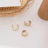 Fashion Simple Design Gold Color Clip Earrings for Women Non-Piercing Puck Rock Fake Cartilage Ear Cuff 2023 Trendy