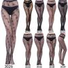 2025 Trendy Summer Lace Fishnet Pantyhose - European & American Style, Sexy Jacquard Pattern, Retro Hollow Design for Women